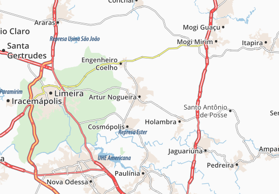 Karte Stadtplan Artur Nogueira