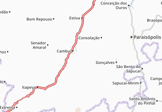 Karte Stadtplan Córrego do Bom Jesus