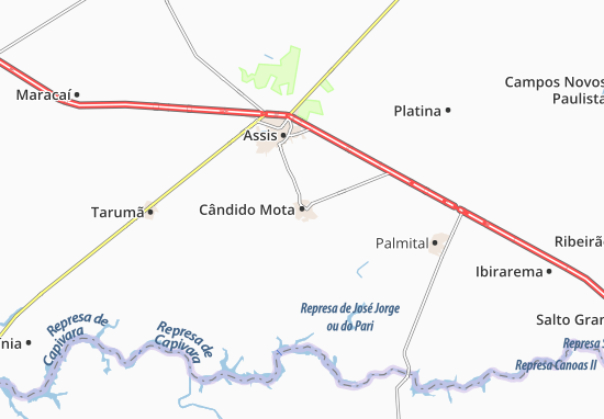 Karte Stadtplan Cândido Mota
