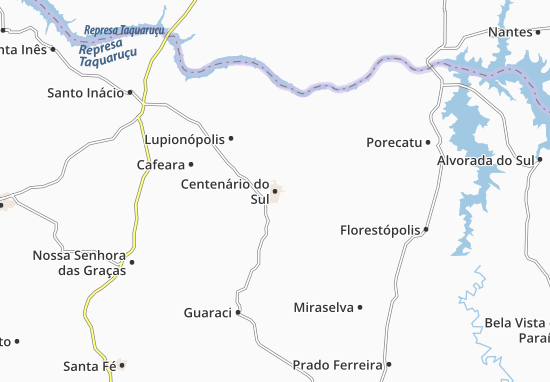 Kaart Plattegrond Centenário do Sul