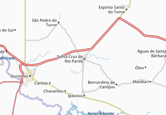 Kaart Plattegrond Santa Cruz do Rio Pardo