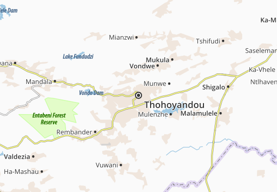 Mapa Thohoyandou