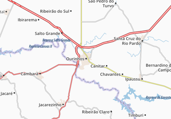 Karte Stadtplan Ourinhos