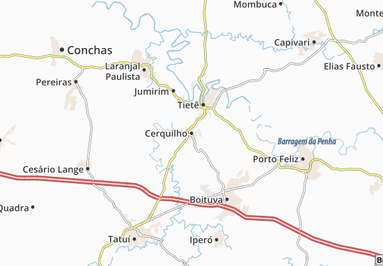 Karte Stadtplan Cerquilho