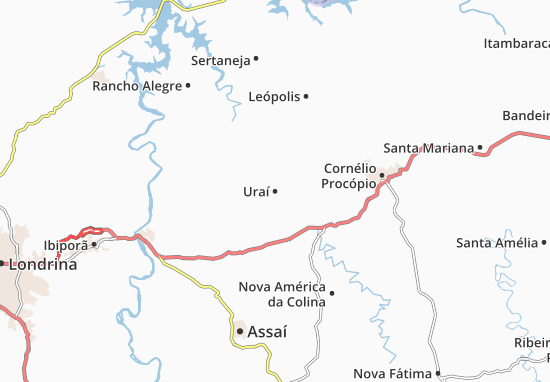 Karte Stadtplan Uraí