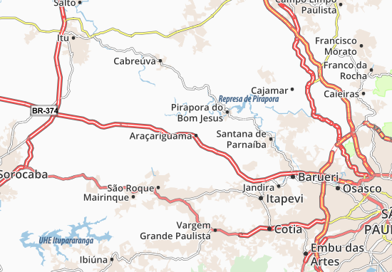 Kaart Plattegrond Araçariguama