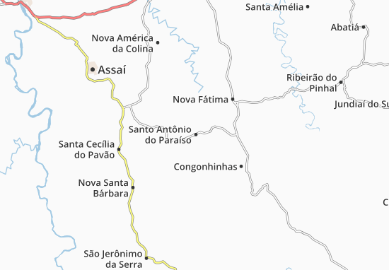 Kaart Plattegrond Santo Antônio do Paraíso