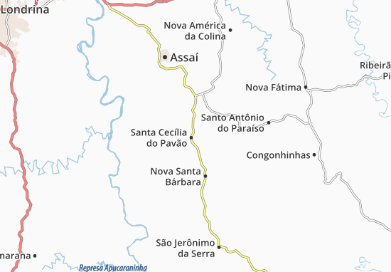 Karte Stadtplan Santa Cecília do Pavão