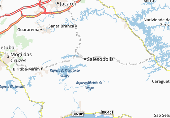 Kaart Plattegrond Salesópolis