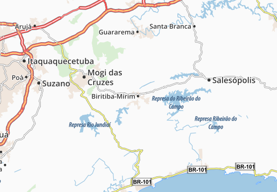 Kaart Plattegrond Biritiba-Mirim