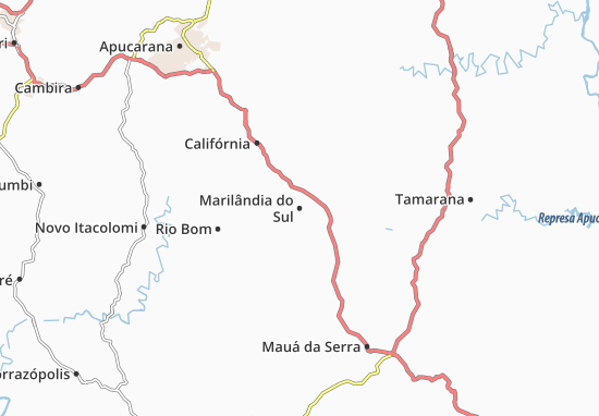 Kaart Plattegrond Marilândia do Sul