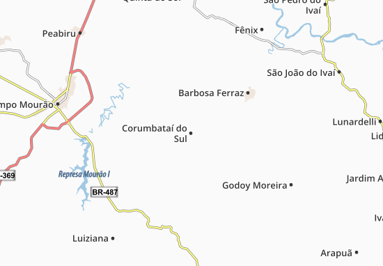 Kaart Plattegrond Corumbataí do Sul