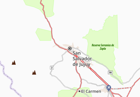 Kaart Plattegrond San Salvador de Jujuy