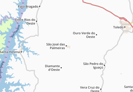Kaart Plattegrond São José das Palmeiras