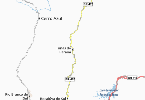 Kaart Plattegrond Tunas do Paraná