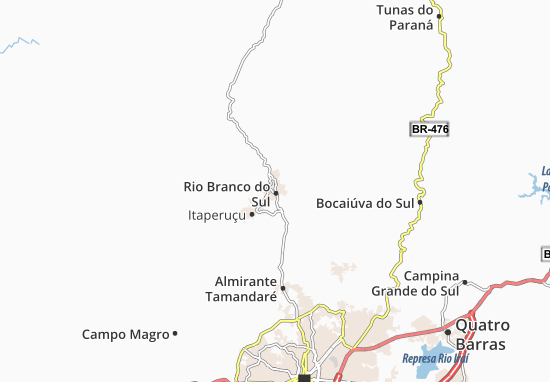 Kaart Plattegrond Rio Branco do Sul
