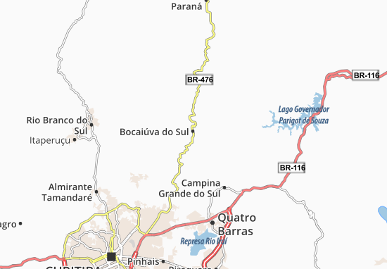 Mapa Bocaiúva do Sul