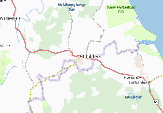 Karte Stadtplan Childers