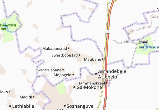 Swartbooistad Map