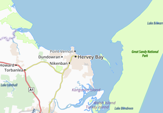 Mapa Hervey Bay