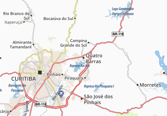 Quatro Barras Map