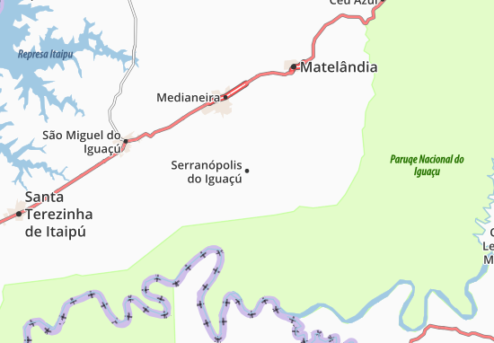 Kaart Plattegrond Serranópolis do Iguaçú