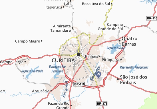 Karte Stadtplan Curitiba