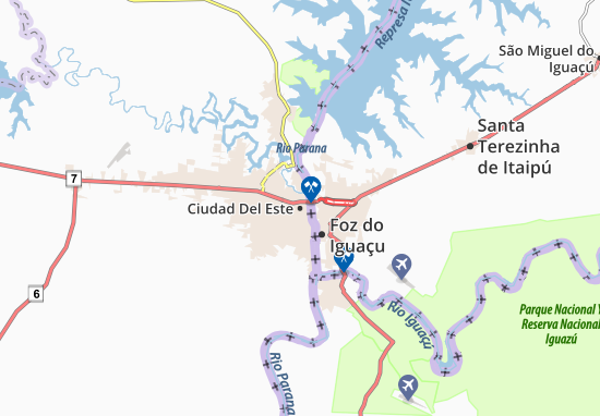 Kaart Plattegrond Ciudad Del Este