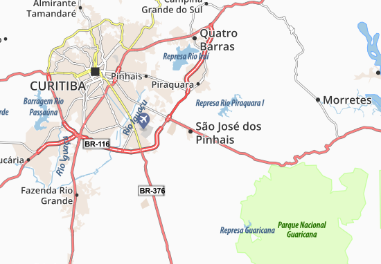 Karte Stadtplan São José dos Pinhais
