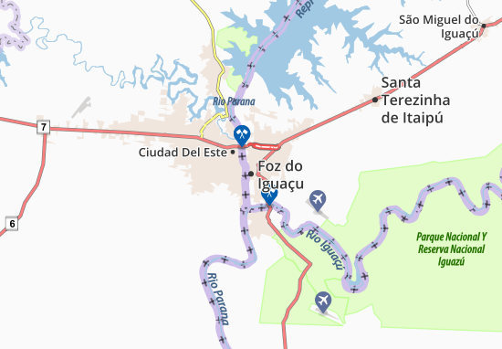Karte Stadtplan Foz do Iguaçu