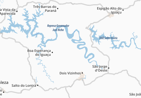 Kaart Plattegrond Cruzeiro do Iguaçu