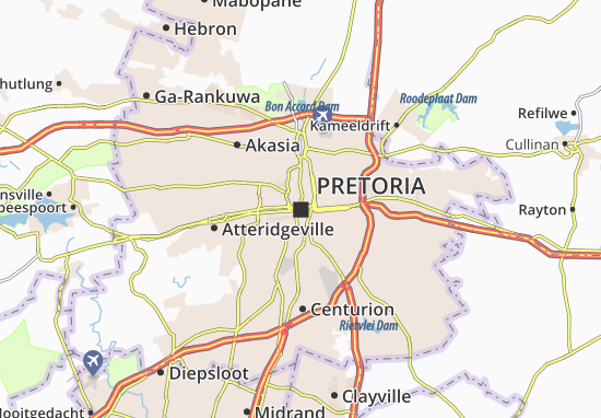 Karte Stadtplan Pretoria