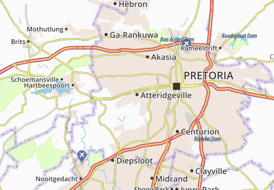 Karte Stadtplan Atteridgeville