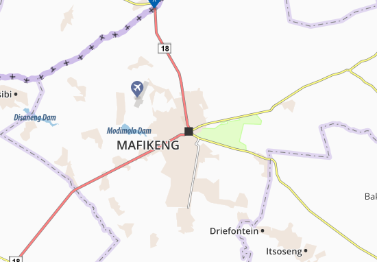 Mapa Mafikeng