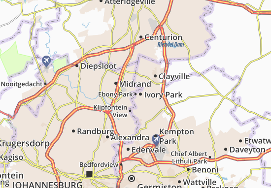 Karte Stadtplan Ebony Park