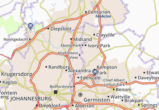 Karte Stadtplan Klipfontein View
