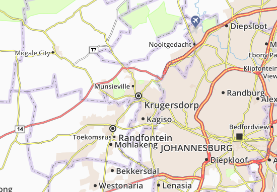 Mapa Krugersdorp