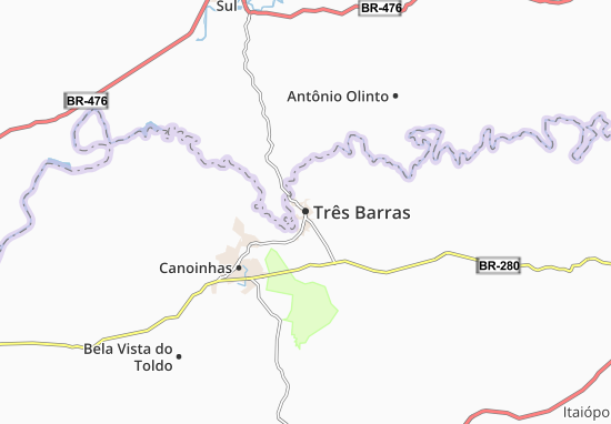 Karte Stadtplan Três Barras