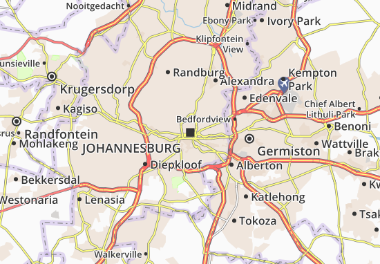 Mapa Johannesburg