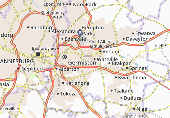 Kaart Plattegrond Boksburg