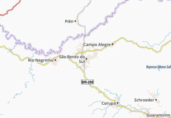 Kaart Plattegrond São Bento do Sul