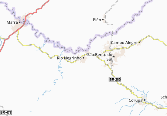 Kaart Plattegrond Rio Negrinho