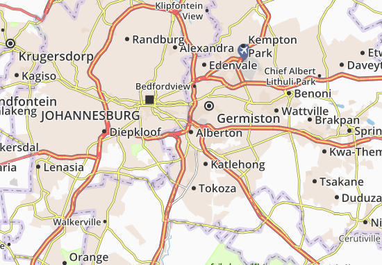 Karte Stadtplan Alberton