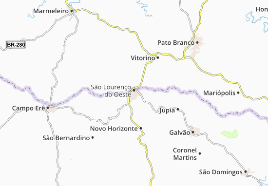 Kaart Plattegrond São Lourenço do Oeste