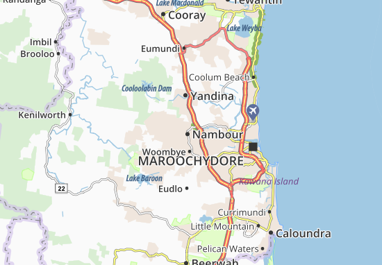 Karte Stadtplan Nambour
