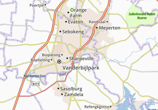 Karte Stadtplan Vereeniging