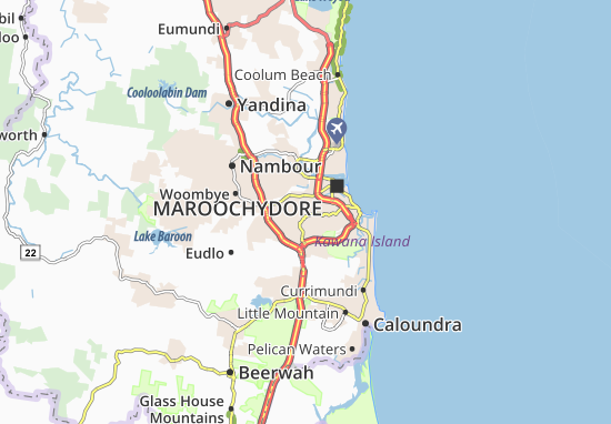 Karte Stadtplan Sunshine Coast