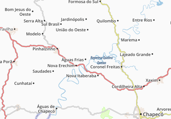 Karte Stadtplan Águas Frias