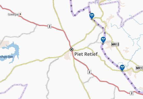 Karte Stadtplan Piet Retief