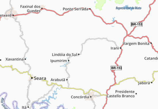 Kaart Plattegrond Lindóia do Sul